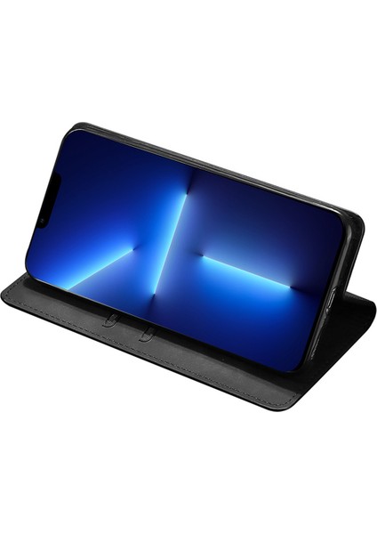 Iphone 15 Pro Pu Deri Kart Tutucu Için Telefon Kılıfı Cilt-Touch Damla Geçirmez Stand Kapak Black (Yurt Dışından) fırsatları