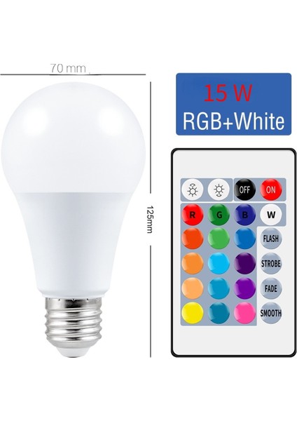 15W LED Karartma Spot Ampul Uzaktan Kumanda ile Rgb Akıllı Ampul E27 Akıllı Lamba Yatak Odası Oturma Odası Ev Dekor Için (Yurt Dışından)