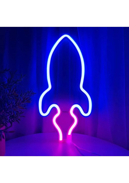 Roket Pil Gücü LED Neon Işık Festival Partisi Için Ev Odası Dekorasyon Kedi Cıvata Yarasa Roket Şekli Duvar Sanatı Burcu Aydınlatma Süsler (Yurt Dışından) modelleri