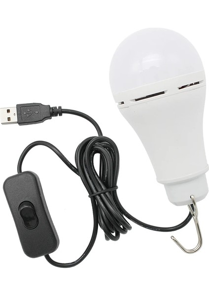 Beyaz Enerji Tasarruflu LED Ampul 5V Powered Taşınabilir USB Küre Ampul Gece Lambası Kanca Anahtarı ile Kamp Yürüyüş Balıkçılık Için (Yurt Dışından)