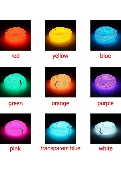 No.9 Boyutu 10M LED Esnek Yumuşak Tüp Tel Neon Glow Araba Halat Şerit Işık Noel Dekor (Yurt Dışından) modelleri
