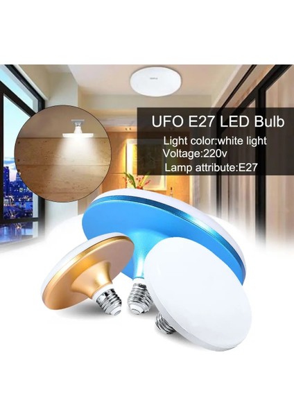 20W Tarzı Altın Enerji Tasarruflu E27 LED Ampul 220 V Ufo Lamba Lambaları Soğuk Beyaz Bombillas Ampul LED Ampul Işıkları (Yurt Dışından)