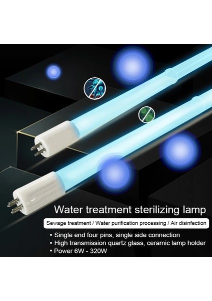 15W G10Q Gphl Uv Sterilizatör Lamba Işığı Düz Boru Tipi ve Tek Uçlu 4 Iğneli Ultraviyole Filtre (Yurt Dışından)