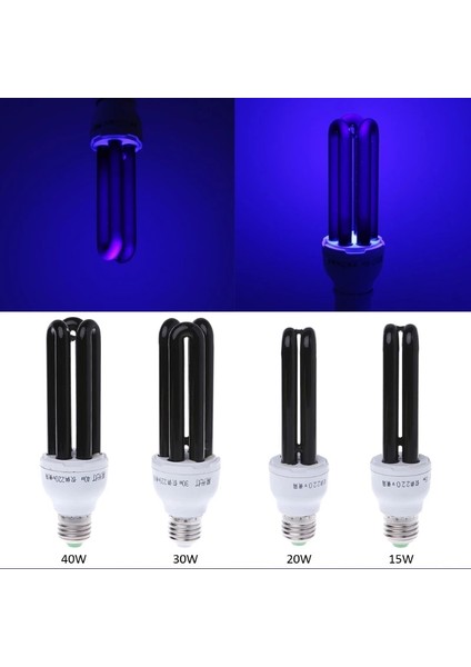 30W E27 Uv Ultraviyole Floresan Siyah Işık Cfl Ampul Lamba 220V (Yurt Dışından)