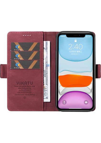 Iphone 11 Cüzdan Stand Cilt Touch Phone Case-Wine Kırmızı (Yurt Dışından) fiyatları