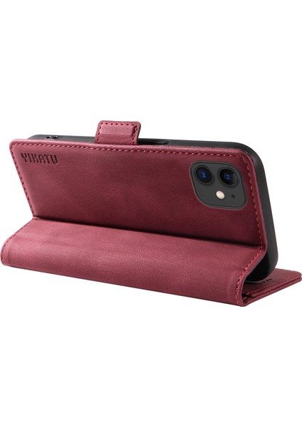 Iphone 11 Cüzdan Stand Cilt Touch Phone Case-Wine Kırmızı (Yurt Dışından) fırsatları