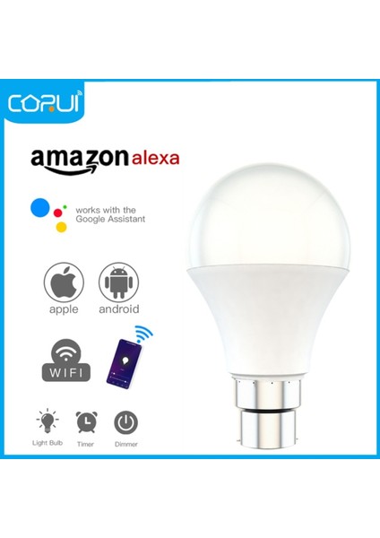 E27 Corui Wifi Akıllı Ampul Akıllı Yaşam Kısılabilir Soğuk Sıcak Akıllı Ev Ampul Uzaktan Ses Kontrolü Alexa Google Home ile Çalışmak (Yurt Dışından)