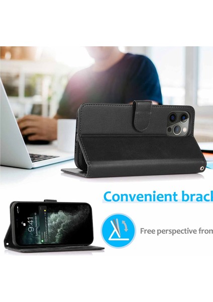 Iphone 15 Pu Deri Cüzdan Için Telefon Kılıfı Stand 2'si 1 Arada Söndürülebilir Manyetik Kapak Kayış Mavisi (Yurt Dışından)
