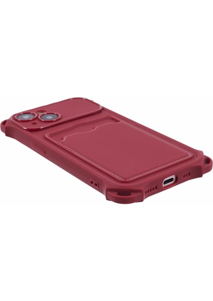 Iphone 13 Case Anti-Drop Tpu Telefon Kapağı Kart Yuvalı (Hassas Kesim) -Wine Red Için Hrx Serisi (Yurt Dışından)