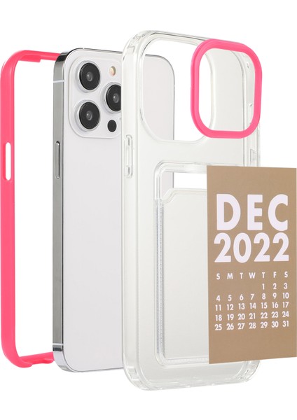 Iphone 15 Pro Clear Card Yuvası Kılıfı Tpu+Pc Koruyucu Telefon Kapağı Black (Yurt Dışından)