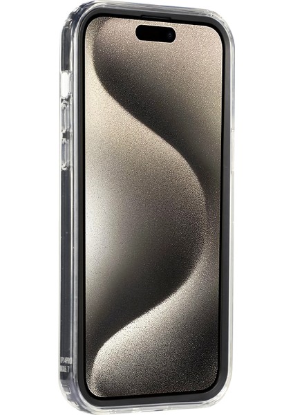 Iphone 15 Pro Clear Card Yuvası Kılıfı Tpu+Pc Koruyucu Telefon Kapağı Black (Yurt Dışından)