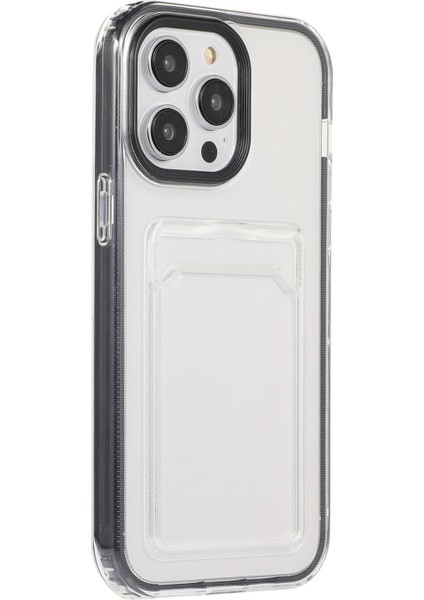 Iphone 15 Pro Clear Card Yuvası Kılıfı Tpu+Pc Koruyucu Telefon Kapağı Black (Yurt Dışından)