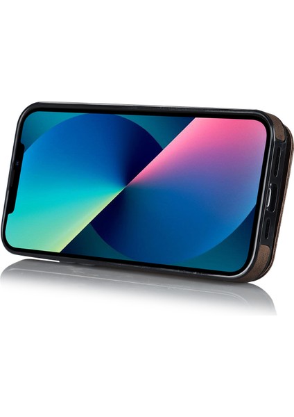 Iphone 12 Mini Cep Telefonu Kılıfı Rfıd Blokitasyon Pu+Tpu Kart Yuvaları ile Kapak (Yurt Dışından)