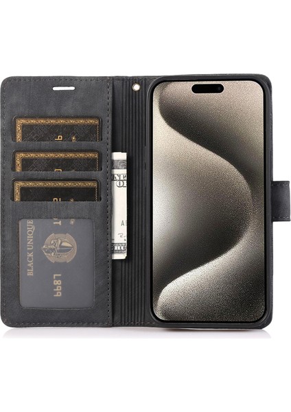 Iphone 15 Pro Deri Flip Cover Orchid Kelebek Cüzdan Kılıfı Strap-Black (Yurt Dışından) indirimleri