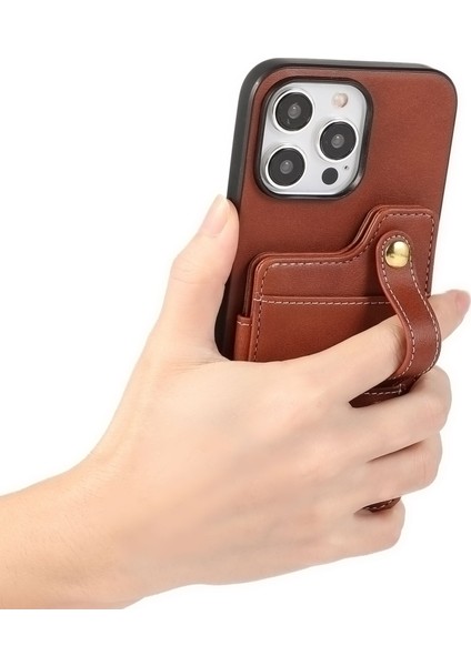 IPhone 14 Pro Case Card Tutucu Cowhide Doku Pu Derisi+Tpu Telefon Kapak-Kahverengi Için Stil 01 (Yurt Dışından)