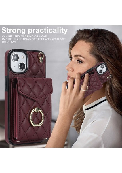 Iphone 15 Plus Için Rfıd Için Rfıd Engelleme Telefon Geri Koruma Kasası Çoklu Kart Yuvaları Yüzük Kickstand Pu Deri+Tpu Kapak Kırmızısı (Yurt Dışından) fırsatları