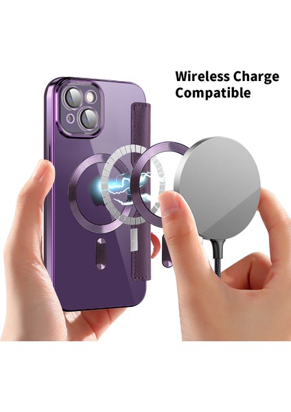 iPhone 14 Plus Için Dahili Lens Film Deri Kart Tutucu Telefon Kılıfı Rfıd Blokitasyon Anti-Düşme Kapak Magsafe-Blackish Green ile Uyumlu (Yurt Dışından) fırsatları