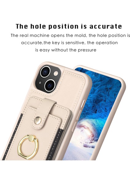 Forestl Digital Iphone 15 Pu Deri Kaplamalı Tpu Telefon Kılıf Kart Yuvası Koruyucu Kapak Bej (Yurt Dışından)