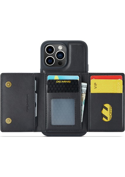 Iphone 12/12 Pro Case Tri-Kat Cüzdan Pu+Pc+Tpu Telefon Kapak Black (Yurt Dışından)