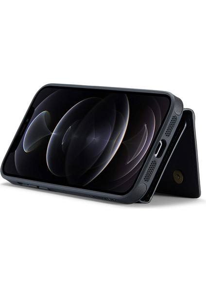 Iphone 12/12 Pro Case Tri-Kat Cüzdan Pu+Pc+Tpu Telefon Kapak Black (Yurt Dışından)