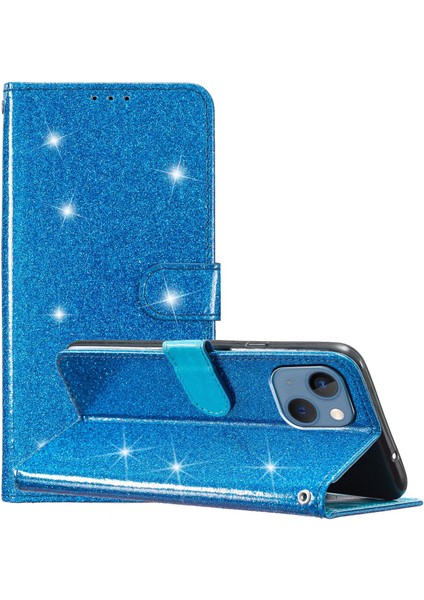 iPhone 14 Plus Için Pu Deri Kılıf Folio Flip Cüzdan Stand Akıllı Telefon Kapak Mavisi (Yurt Dışından) indirimleri