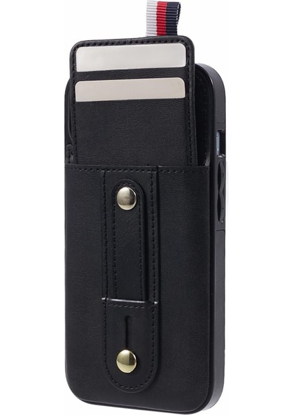 Iphone 14 Plus Case Anti Drop Pu Deri+Tpu Gizli Kart Yuvaları Black ile Arka Kapak (Yurt Dışından)