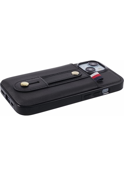 Iphone 14 Plus Case Anti Drop Pu Deri+Tpu Gizli Kart Yuvaları Black ile Arka Kapak (Yurt Dışından)