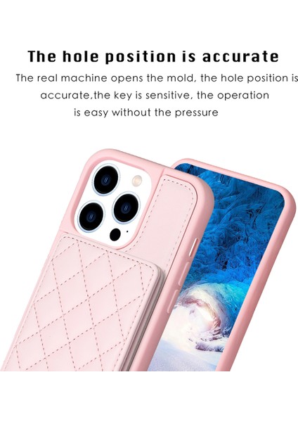 Iphone 15 Pro Max Maksimum Damla Geçirmez Kart Tutucu Kickstand Pu Deri Kaplamalı Tpu Kapak Pembe (Yurt Dışından)