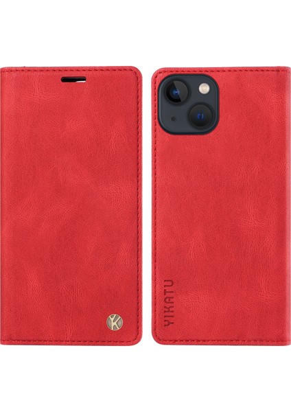 iPhone 14 Plus Içinderi Kapak Artı Cilt Dokunuşu Önleyici Cüzdan Standı Telefon Kasası (Yurt Dışından)
