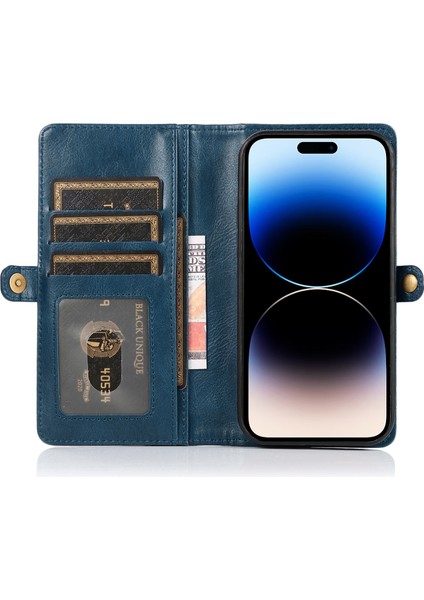 IPhone 15 Pro Max Cep Telefon Kılıfı Için Strap Söndürülebilir 2'si 1 Arası Cüzdan Tpu+Pu Kapak-Mavi (Yurt Dışından) fiyatları