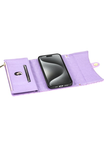 Iphone 11 Için Folio Flip Cover Card Yuvaları Stand Cüzdan Telefon Vaka-Doğum (Yurt Dışından)