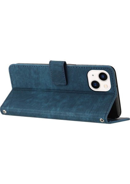 Iphone 15 Plus Için Pu Deri Cüzdan Kılıfı Plus Cilt Touch Stand Basklı Çizgiler Akıllı Telefon Kapak Sapfire (Yurt Dışından) indirimleri