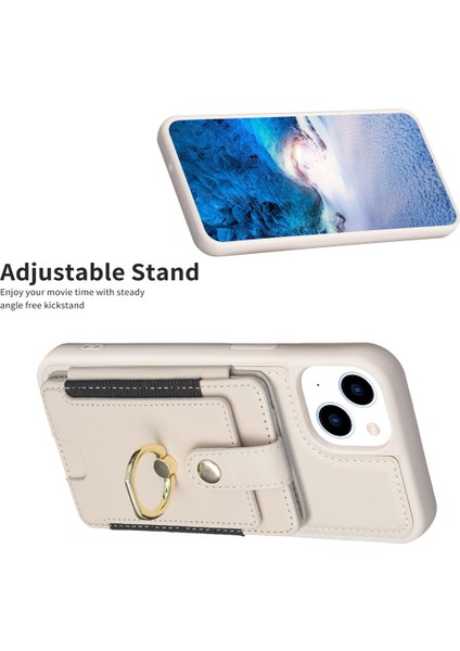 Iphone 15 Plus Pl Deri Kaplamalı Tpu Telefon Kılıfı Kickstand Card Yuvası Koruyucu Kapak Bej (Yurt Dışından) indirimleri