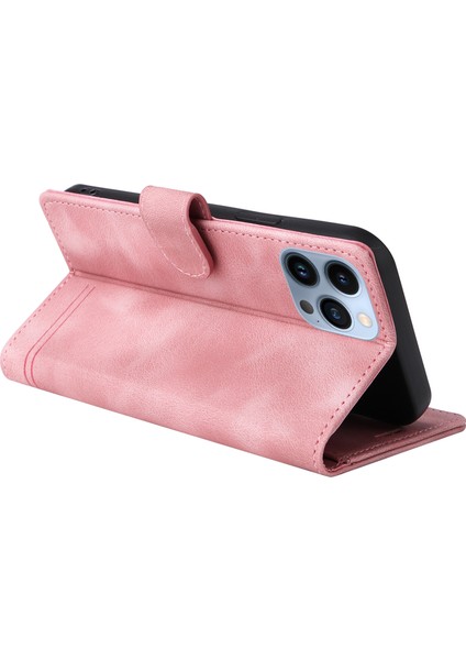 Iphone 15 Pro Max Stand Kabuk Flip Cüzdan Anti-Çizgi Pu Deri Kılıf Cilt Touch Telefon Kapak Pembe (Yurt Dışından) fırsatları