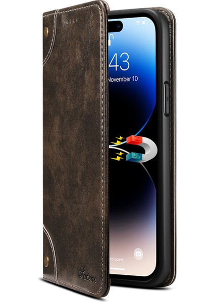 Iphone 15 Pro Case Anti-Cratch Pu Deri+Tpu Cep Telefonu Cüzdan Kapak Black (Yurt Dışından) indirimleri