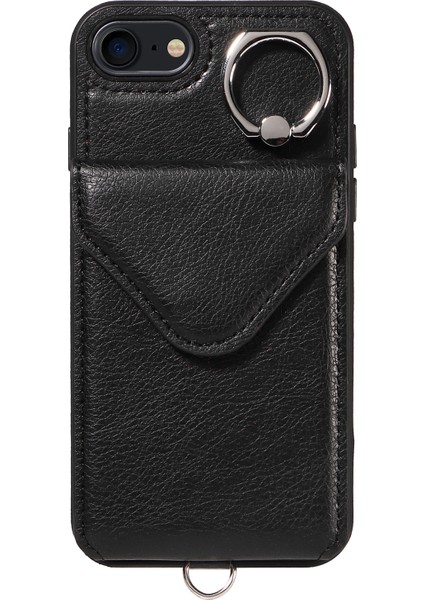 iPhone 7/8 Case Pu Deri Kart Yuvaları Crossbody Telefon Kapak Black (Yurt Dışından) fiyatları