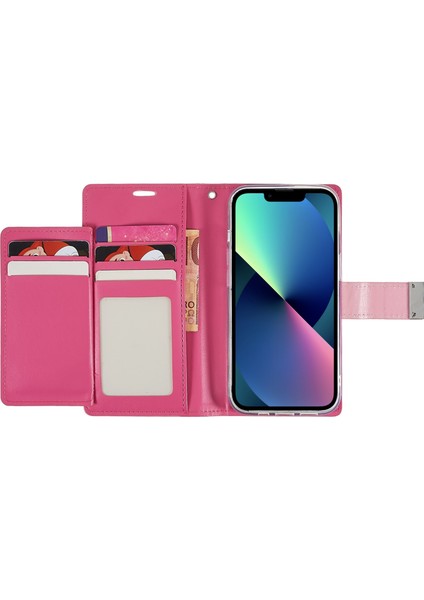 Iphone 15 Plus Cüzdan Deri Telefon Kılıfı Metal Manyetik Toka Telefon Kapak Pembe (Yurt Dışından) fiyatları