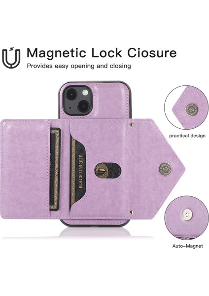 Iphone 15 Plus Plus Pu Derisi+Tpu Kart Tutucu Uzun Kayış-Doğum ile Anti-Fall Kapak (Yurt Dışından)