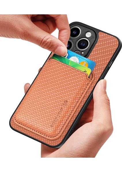 Iphone 15 Pro Fiber Pu Deri Kaplamalı Pc+Tpu Kapak-Kahverengi Için Çıkarılabilir Manyetik Kart Tutucu Telefon Kasası (Yurt Dışından) fırsatları
