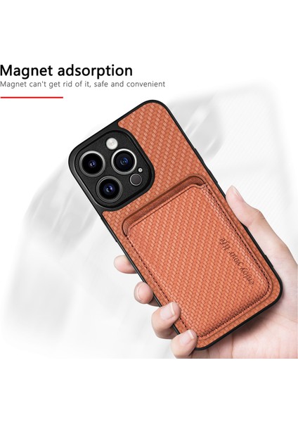 Iphone 15 Pro Fiber Pu Deri Kaplamalı Pc+Tpu Kapak-Kahverengi Için Çıkarılabilir Manyetik Kart Tutucu Telefon Kasası (Yurt Dışından) indirimleri