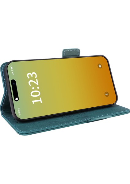 Iphone 15 Pro Donanım Dekoru Için Telefon Kılıfı Pu Deri Cüzdan Stand Kapak Mavisi (Yurt Dışından) modelleri