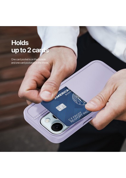 Iphone 15 Plus Kickstand Case Için Manyetik Telefon Kapak Kartı Tutucu-Doğum (Yurt Dışından)
