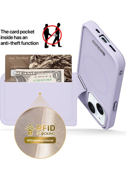 Iphone 15 Plus Kickstand Case Için Manyetik Telefon Kapak Kartı Tutucu-Doğum (Yurt Dışından)