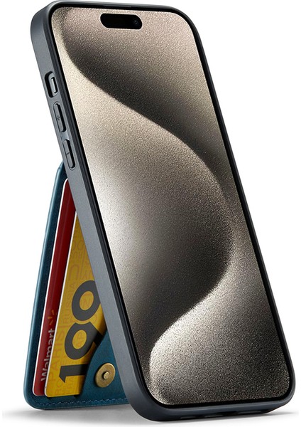 Iphone 15 Kılıf Kartı Tutucu Damla Kanıtı Pu Deri+Tpu Telefon Kapak-Mavi (Yurt Dışından) fırsatları