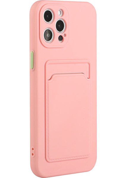 Iphone 15 Pro Max Anti-Cratch Tpu Tpu Kasa Bırak-Kötü Kart Tutucu Kapak Pembe (Yurt Dışından)