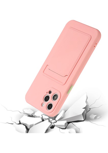 Iphone 15 Pro Max Anti-Cratch Tpu Tpu Kasa Bırak-Kötü Kart Tutucu Kapak Pembe (Yurt Dışından)