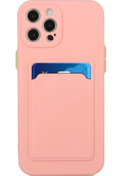 Iphone 15 Pro Max Anti-Cratch Tpu Tpu Kasa Bırak-Kötü Kart Tutucu Kapak Pembe (Yurt Dışından)