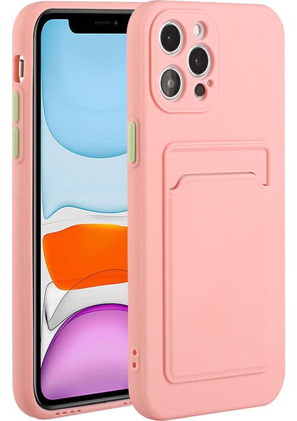 Iphone 15 Pro Max Anti-Cratch Tpu Tpu Kasa Bırak-Kötü Kart Tutucu Kapak Pembe (Yurt Dışından)