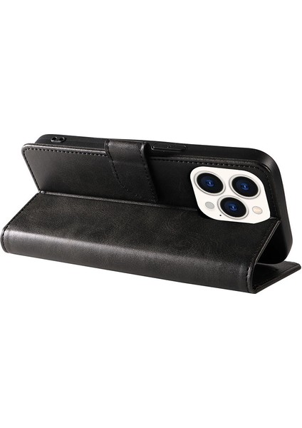 Iphone 15 Pro Cep Telefonu Kılıfı Cüzdan Buzağı Doku Stand Pu Derisi+Tpu Telefon Kapak-Mavi (Yurt Dışından)