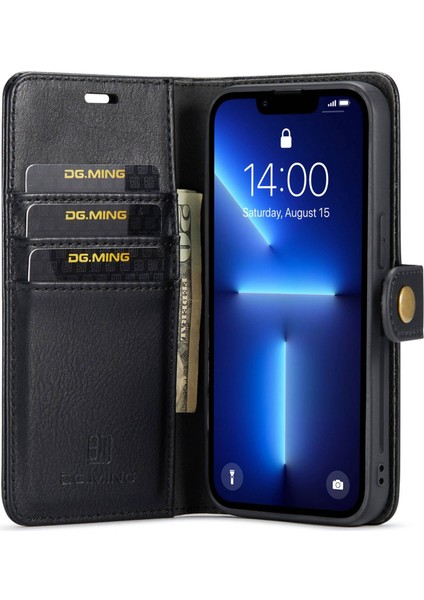 Iphone 15 Pro Telefon Kılıfı Şok Geçirmez Deri Deri Çıkarılabilir Manyetik Telefon Kabuğu Cüzdan Stand Kapak Black (Yurt Dışından) fiyatları